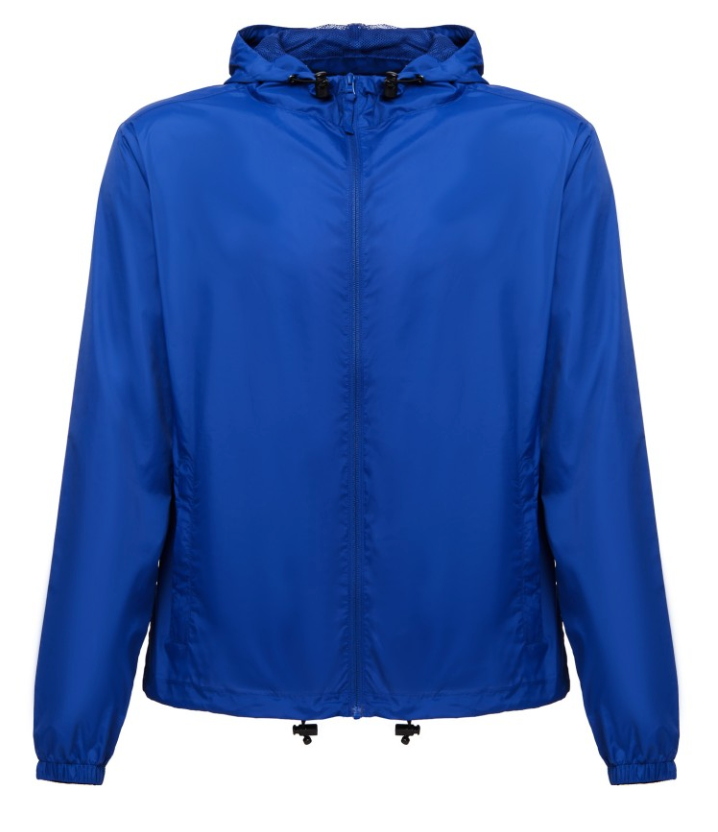 Casaco corta-vento leve unissexo com capuz forrado