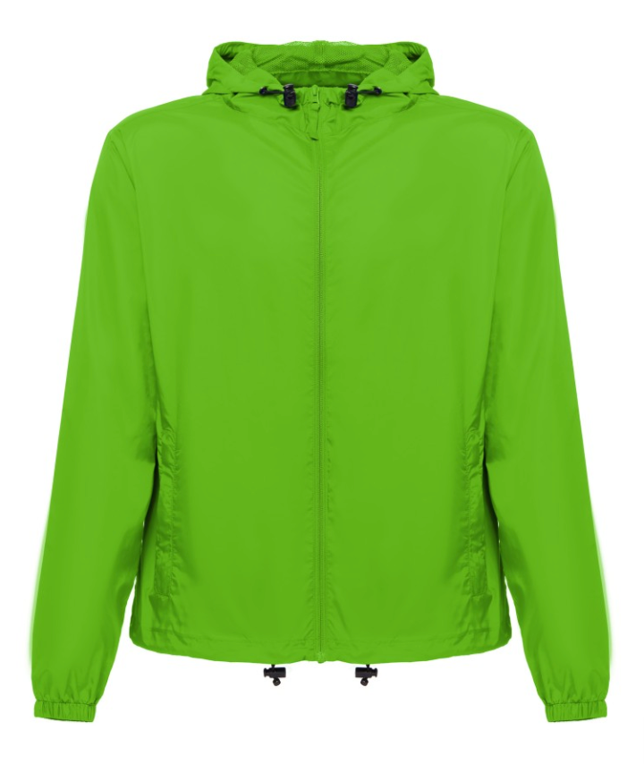 Casaco corta-vento leve unissexo com capuz forrado